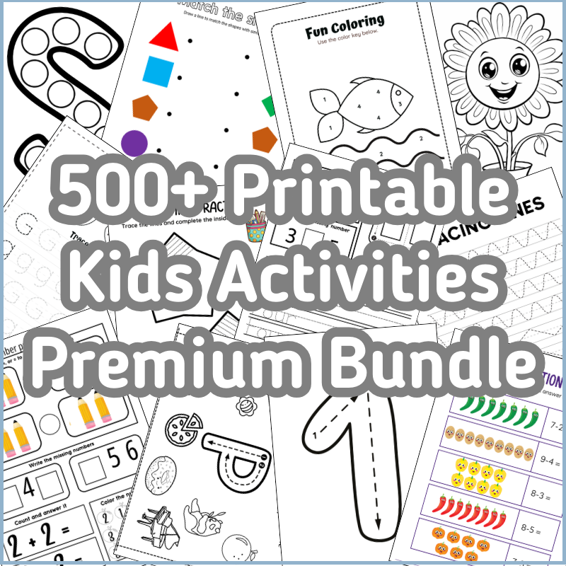 500+ Printable Kids Activities Premium Bundle