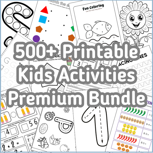 500+ Printable Kids Activities Premium Bundle
